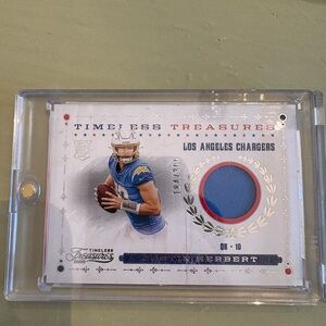 Justin Herbert rookie card jersey patch panini